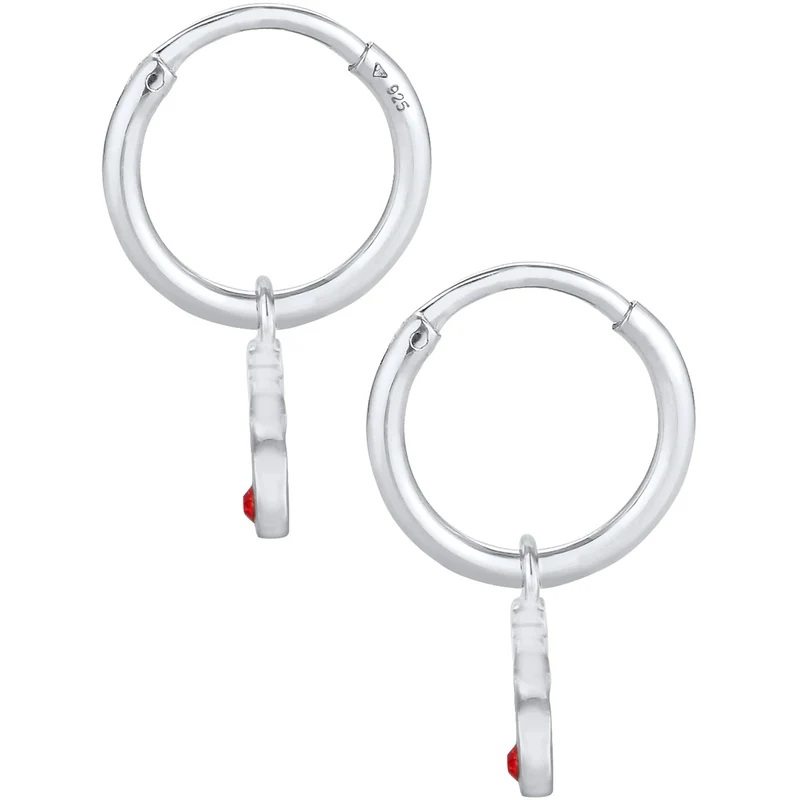Creolen Rentier | Mit Kristallen von Swarovski® (Rot)