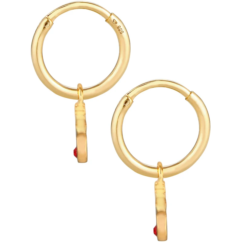 Creolen Rentier | Mit Kristallen von Swarovski® (Rot)