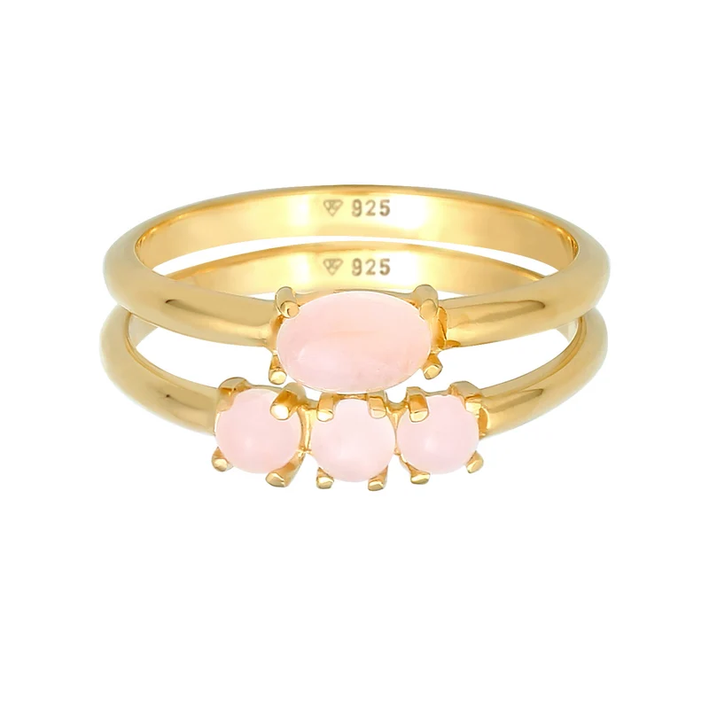 Stapelring 2er Set | Opal Pink