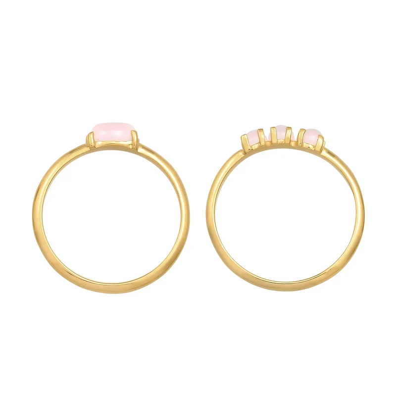 Stapelring 2er Set | Opal Pink