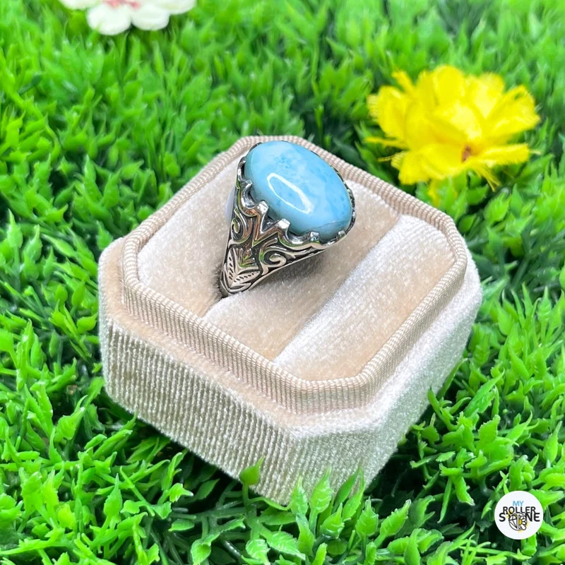 Larimar Pfau Silber Siegelring Nr. 3