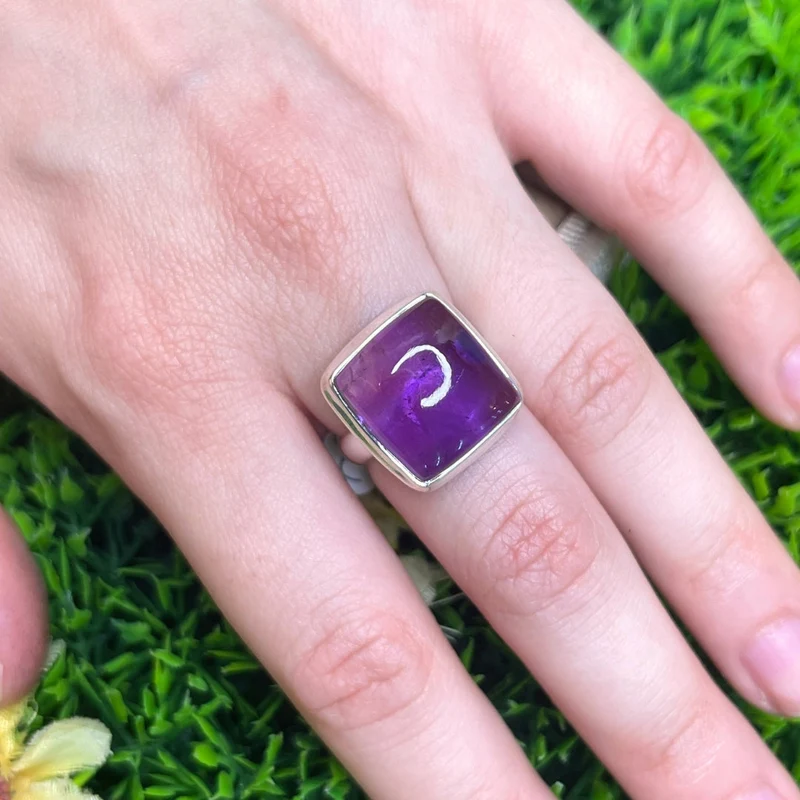 925 Silber Amethyst Ring #76