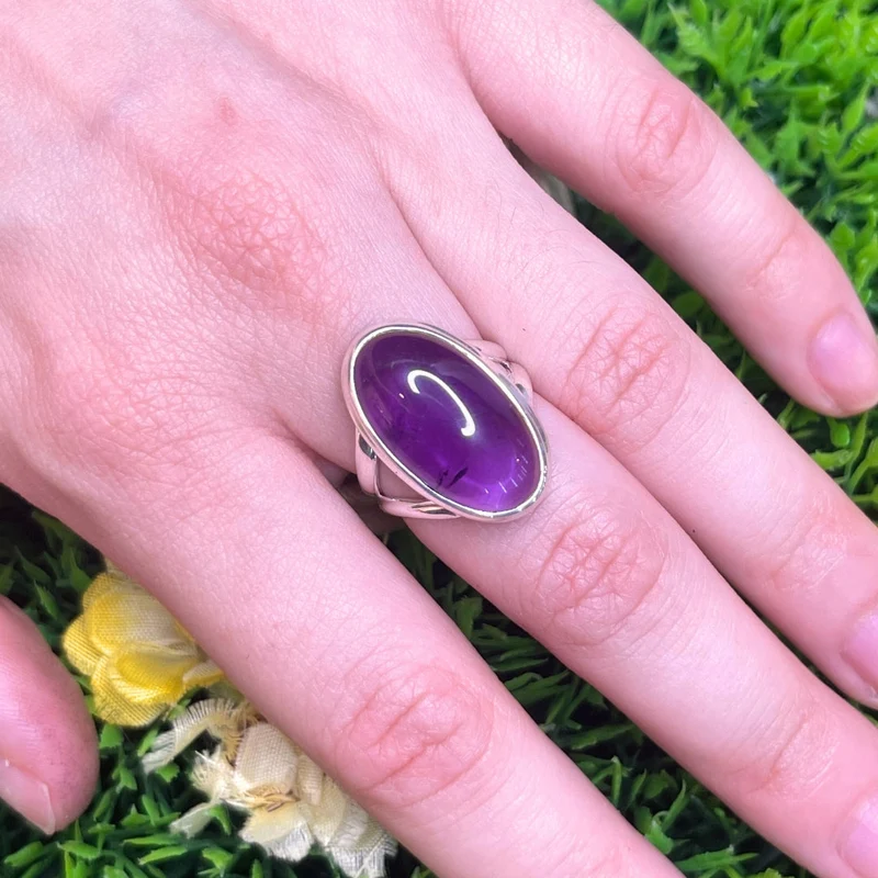 925 Silber Amethyst Ring #62