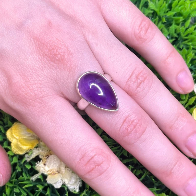 925 Silber Amethyst Ring #67