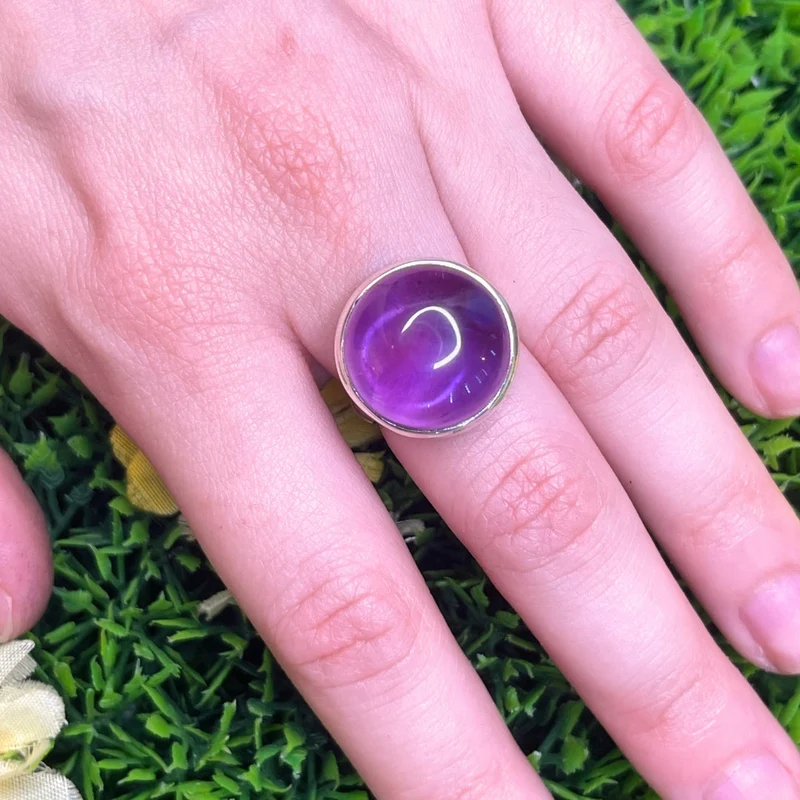 925 Silber Amethyst Ring #65