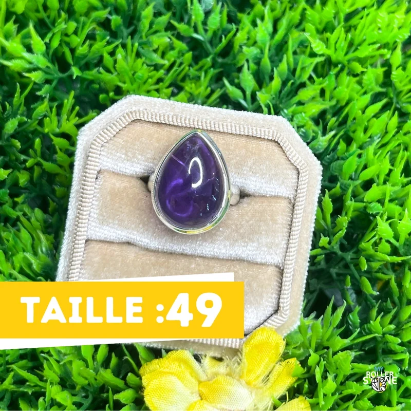 925 Silber Amethyst Ring #60