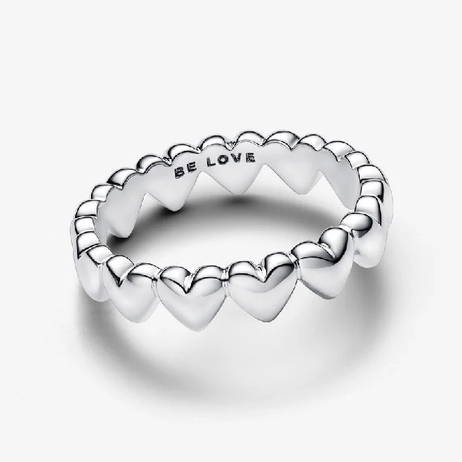 Row of Hearts Ring, Size 56