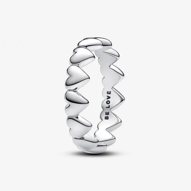 Row of Hearts Ring, Size 54