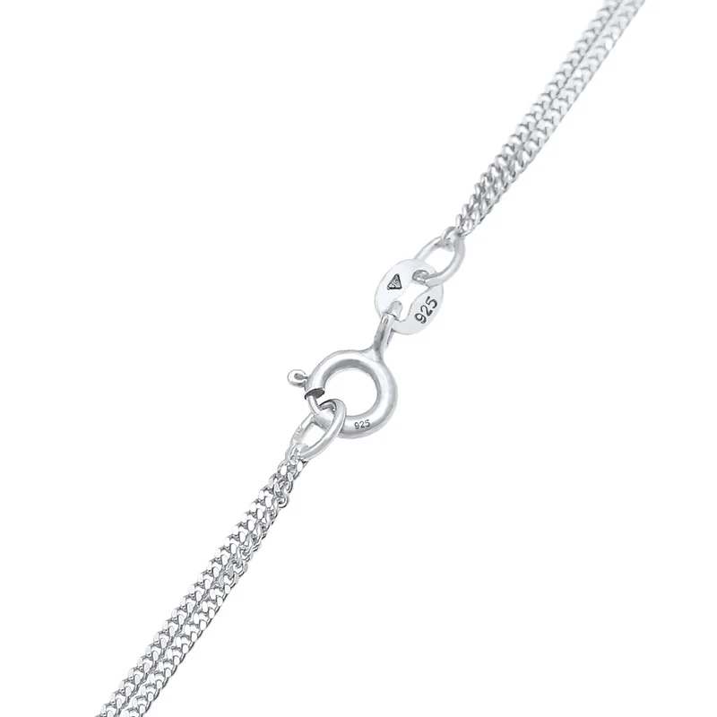 Layer-Halskette Kreuz | Mit Kristallen von Swarovski® (Weiß)