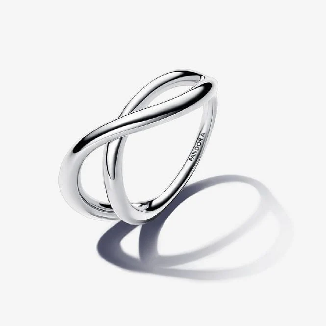 Organically Shaped Infinity Ring, Size 54