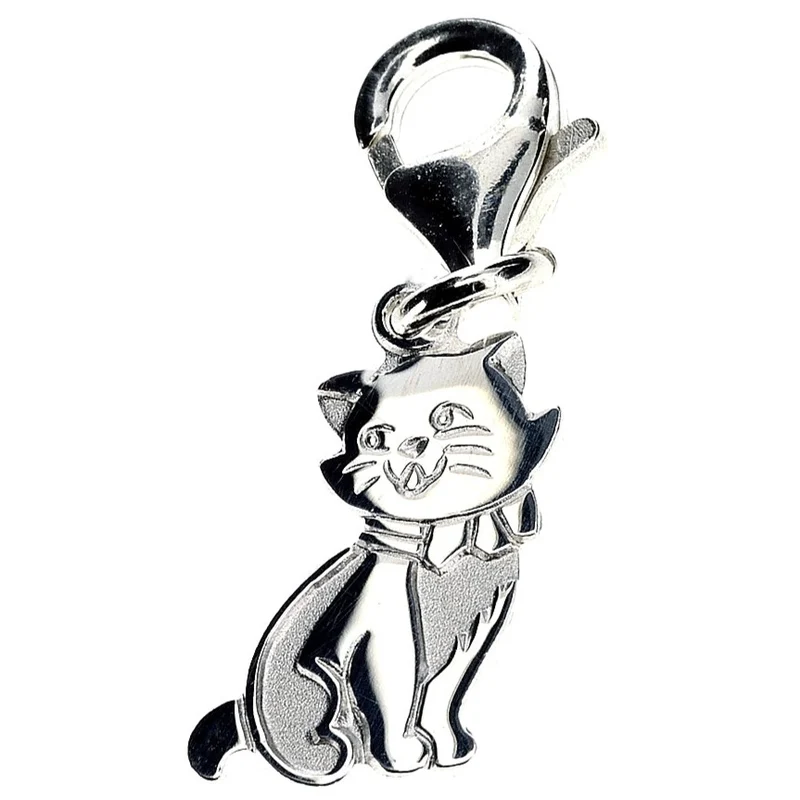 KATZE ANHÄNGER 925 SILBER KATZENCHARM, KATZEN SCHMUCK SILBERSCHMUCK