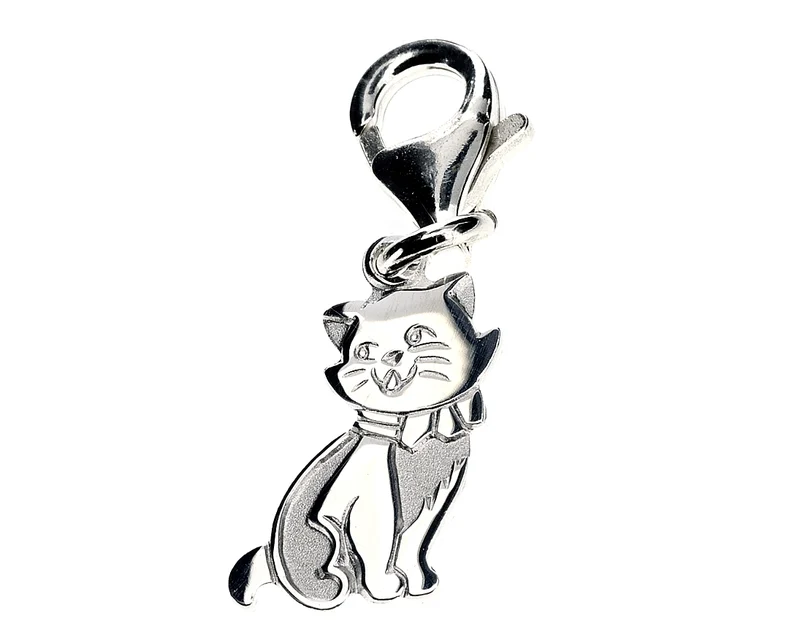 KATZE ANHÄNGER 925 SILBER KATZENCHARM, KATZEN SCHMUCK SILBERSCHMUCK