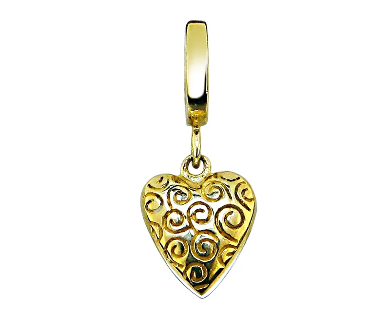 CHARM FÜR ARMBAND, GOLDENE HERZ ANHÄNGER, GOLDSCHMUCK, DANGLE
