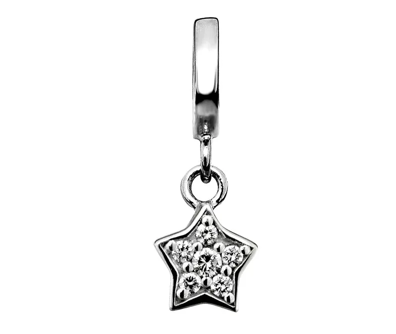 STERN ANHÄNGER SILBER, CHARM FÜR ARMBAND, SILBERSCHMUCK
