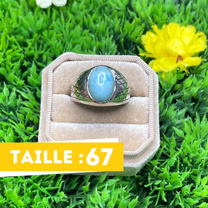 Larimar Harlekin Silber Siegelring Nr. 1