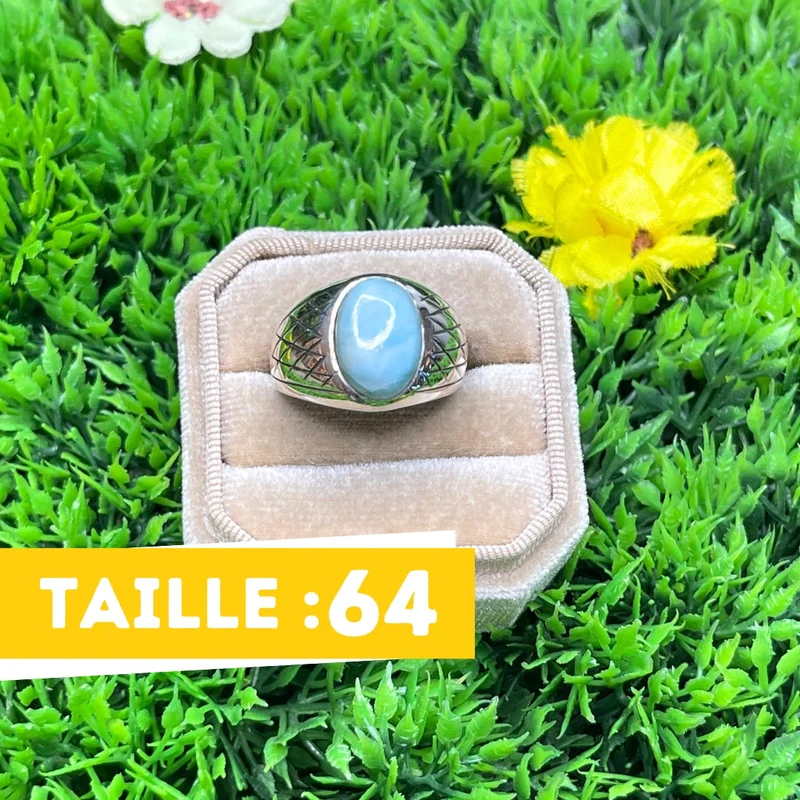 Larimar Harlekin Silber Siegelring Nr. 3