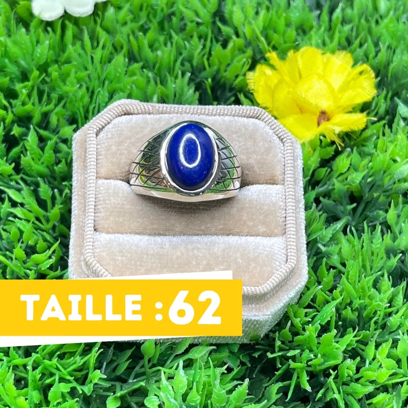 Silberner Lapislazuli-Harlekin-Siegelring Nr. 4