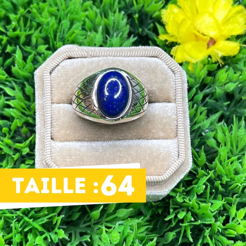 Silberner Lapislazuli-Harlekin-Siegelring Nr. 3