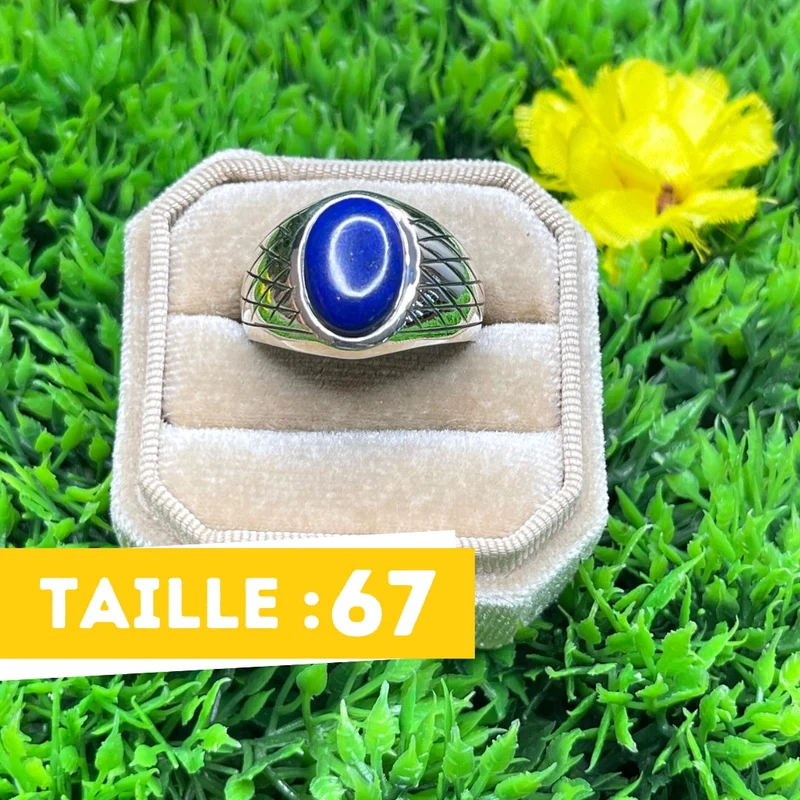Silberner Lapislazuli-Harlekin-Siegelring Nr. 2