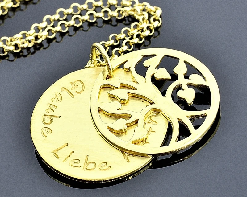 KETTE MIT GRAVUR, NAMENSKETTE GOLD, SCHMUCK, GOLDSCHMUCK,
