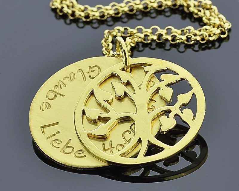 KETTE MIT GRAVUR, NAMENSKETTE GOLD, SCHMUCK, GOLDSCHMUCK,