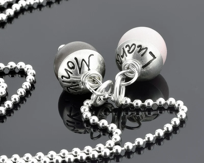 SCHMUCK GRAVUR DAMEN NAMENSPERLEN HALSKETTE 925 SILBER PERLEN NAMENSKETTE