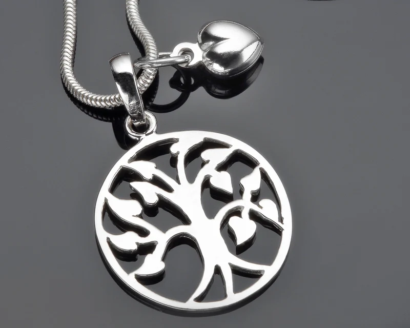 DAMEN HALSKETTE MIT ANHÄNGER 925 SILBER SILBERSCHMUCK KETTE LEBENSBAUM