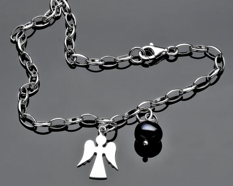 SILBERARMBAND, BETTELARMBAND, ARMBAND MIT ENGEL, TAUFARMBAND