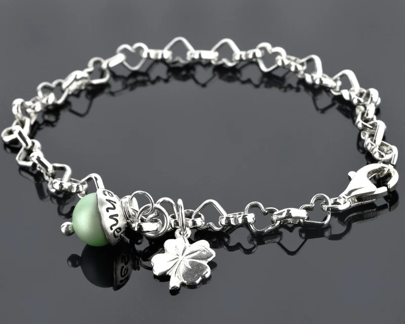ARMBAND MIT NAMENSPERLE, DAMENARMBAND SILBER, NAMENSARMBAND, BETTELARMBAND