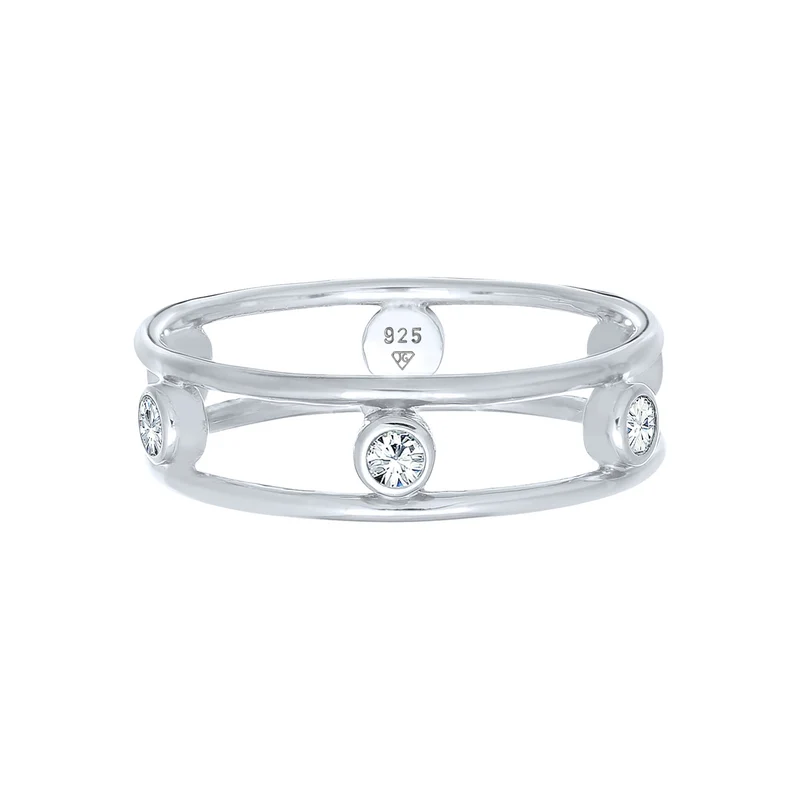 Ring Doppelt | Mit Kristallen von Swarovski® (Weiß)