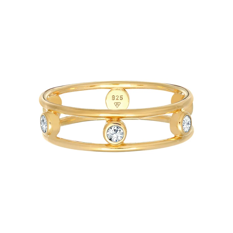 Ring Doppelt | Mit Kristallen von Swarovski® (Weiß)