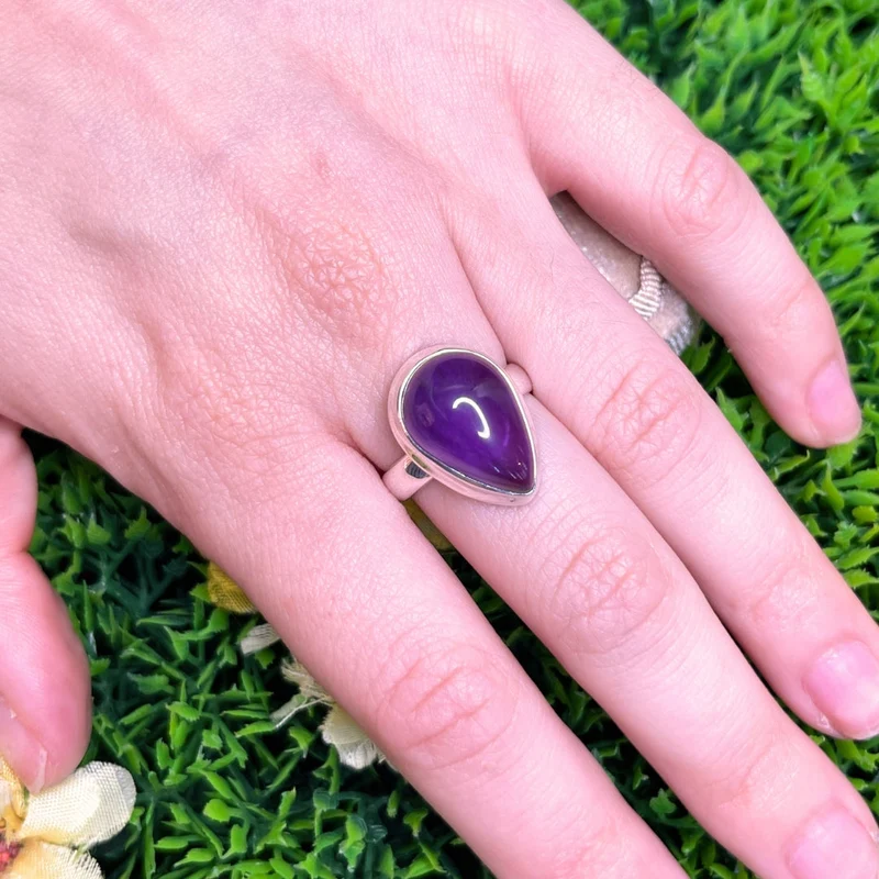 925 Silber Amethyst Ring #94