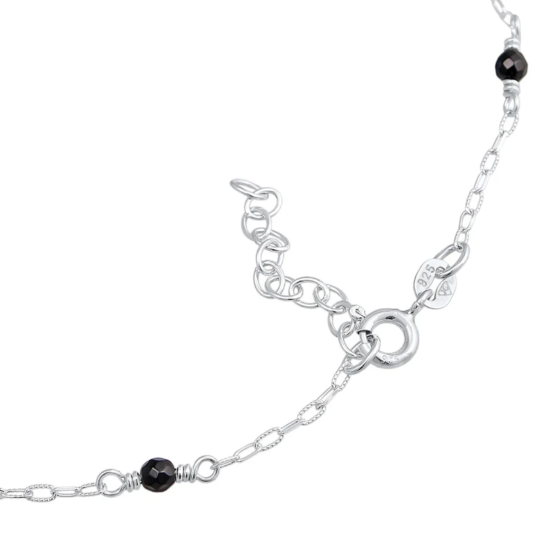 Fußkettchen Beads | Onyx Perlen (Schwarz)