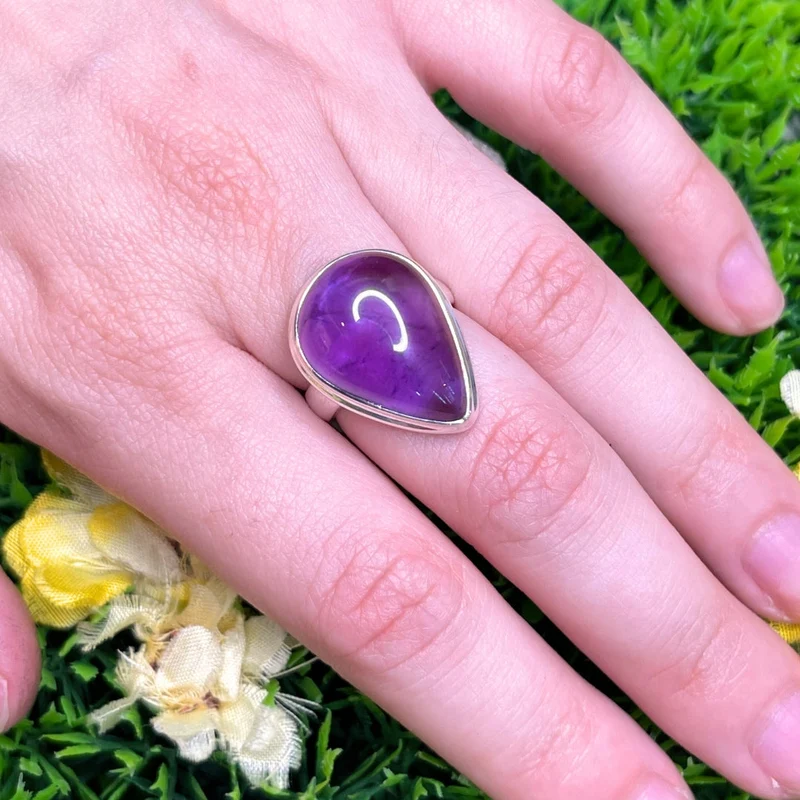 925 Silber Amethyst Ring #69