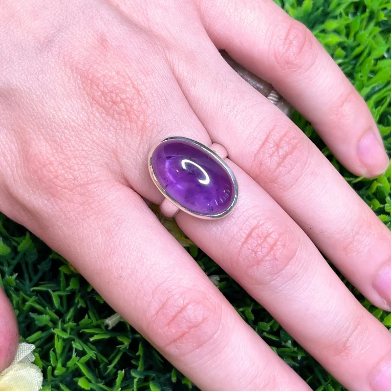 925 Silber Amethyst Ring #68