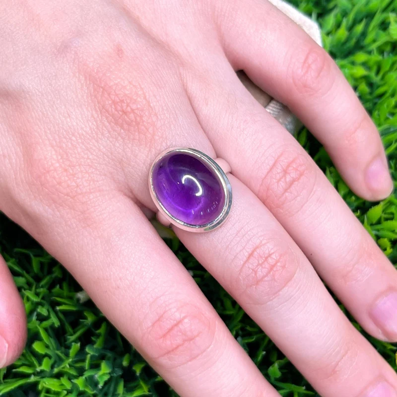 925 Silber Amethyst Ring #71