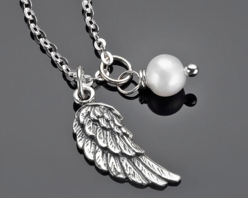 ENGELSRUFER SCHMUCK, ENGELSFLÜGEL KETTE, TAUFKETTE, GESCHENK GEBURT