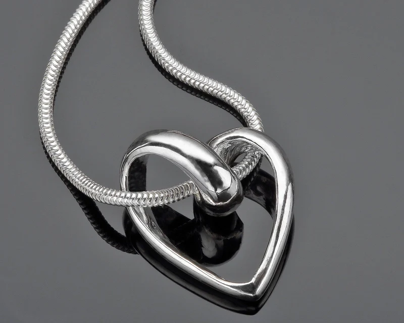 SILBERKETTE MIT HERZ ANHÄNGER, SILBERSCHMUCK ONLINE, DESIGNER SCHMUCK