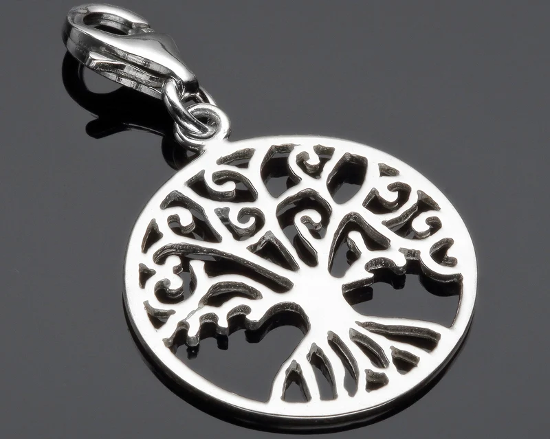 SILBERCHARM MUR GEBURT SCHMUCK ONLINE LEBENSBAUM CHARM BESONDERER SCHMUCK