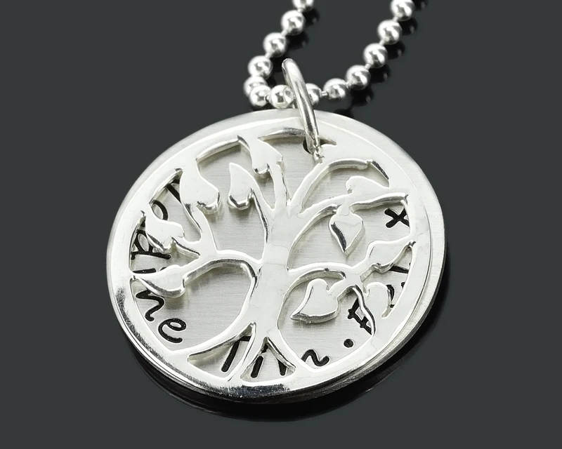 SCHMUCK MIT GRAVUR, LEBENSBAUM KETTE, NAMENSSCHMUCK