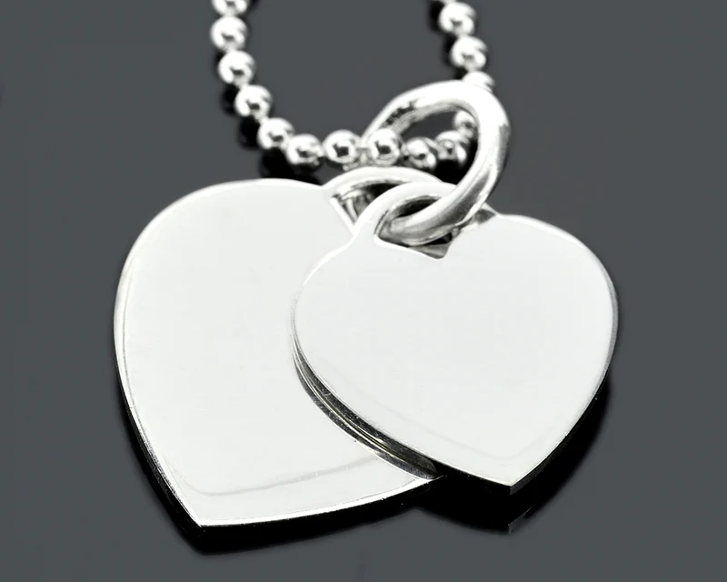 HERZ SCHMUCK HALSKETTE DAMEN SILBERSCHMUCK, HERZEN DESIGNERKETTE GRAVUR