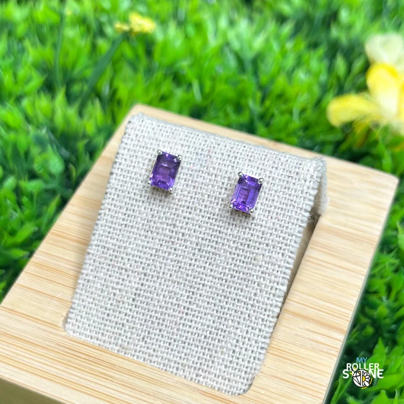 925 Silber Amethyst Ohrringe #9