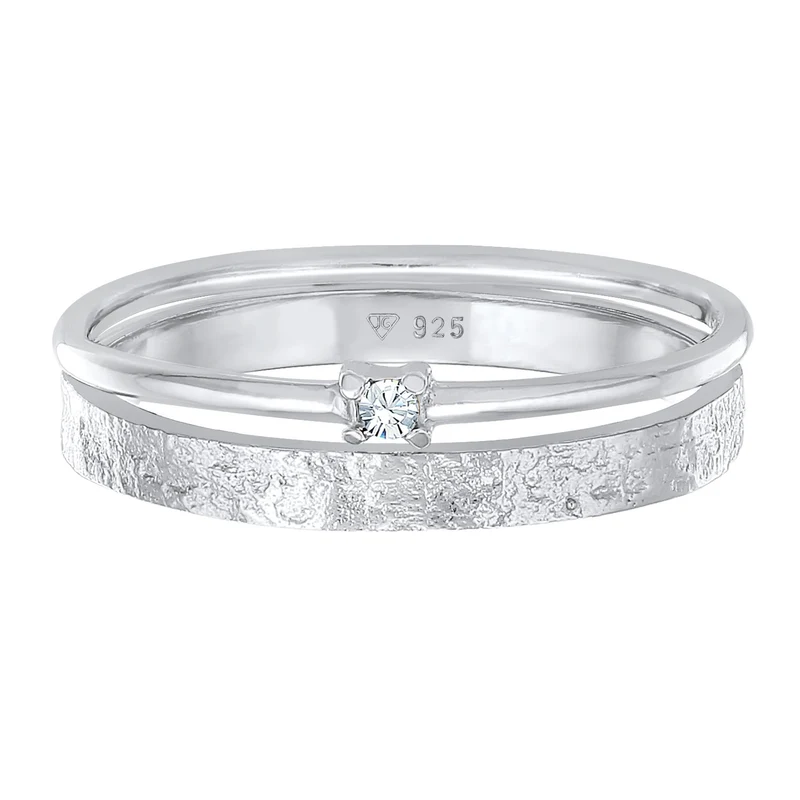 Bandring Set Solitär | Mit Kristallen von Swarovski® (Weiß)