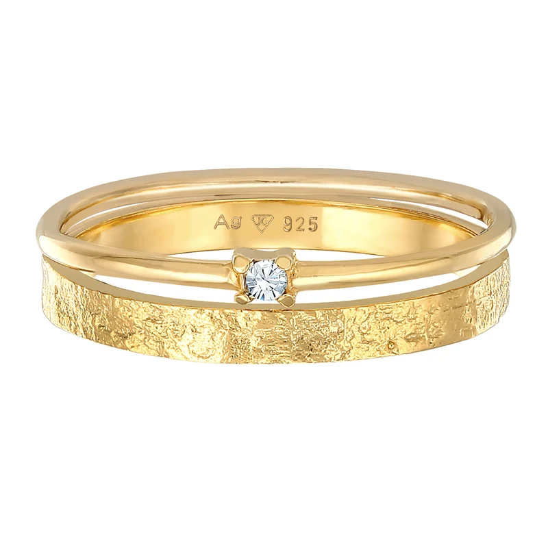 Bandring Set Solitär | Mit Kristallen von Swarovski® (Weiß)