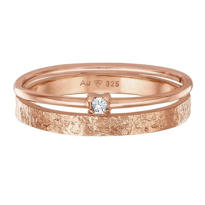 Bandring Set Solitär | Mit Kristallen von Swarovski® (Weiß)