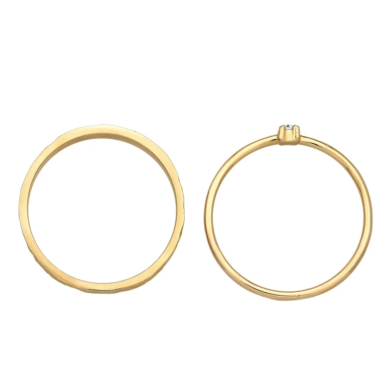 Bandring Set Solitär | Mit Kristallen von Swarovski® (Weiß)
