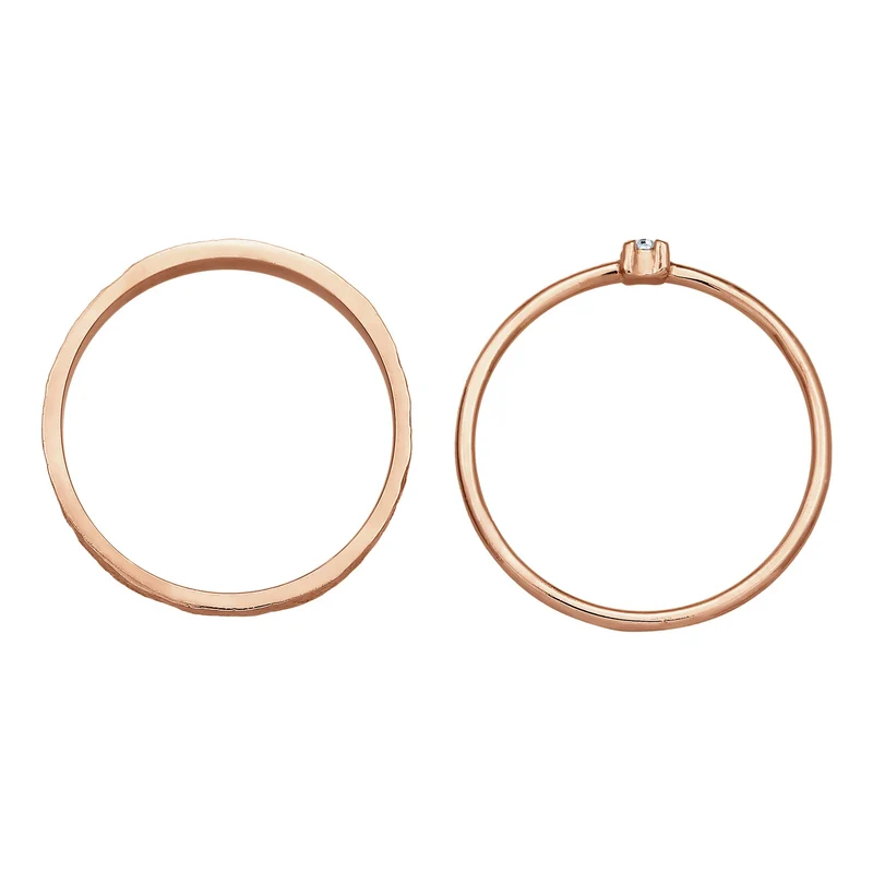 Bandring Set Solitär | Mit Kristallen von Swarovski® (Weiß)