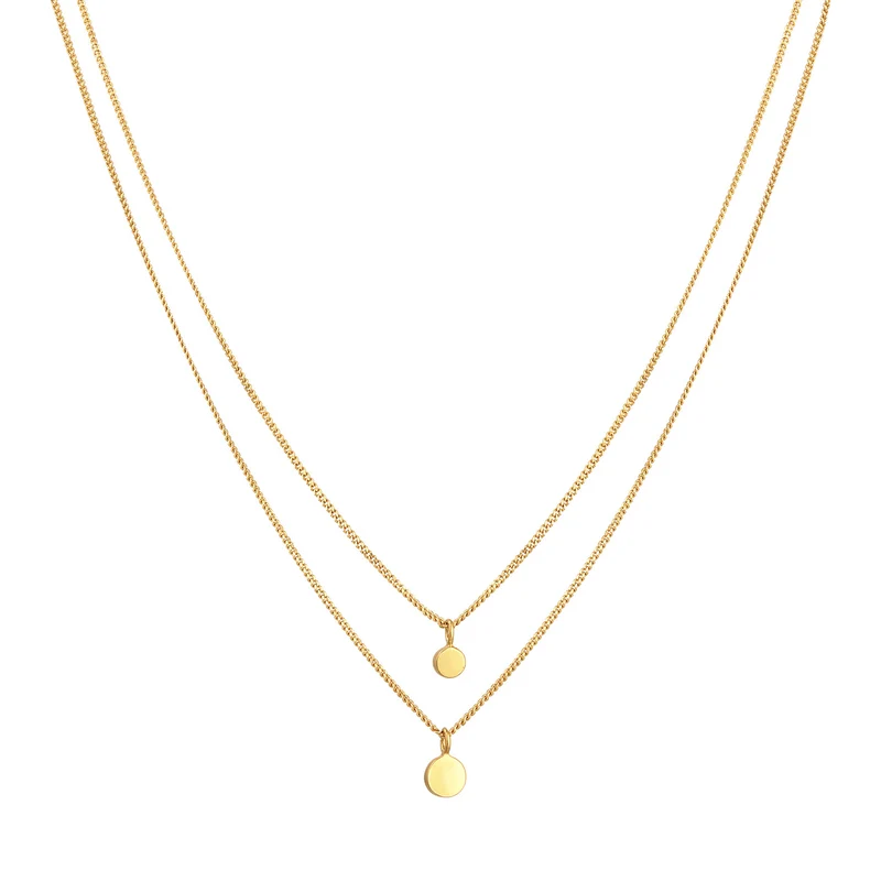 Layer-Halskette Plättchen | Mit Kristallen von Swarovski® (Weiß)