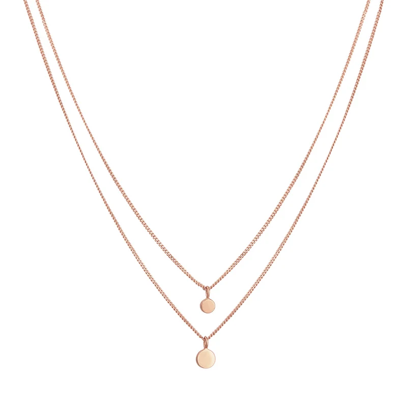 Layer-Halskette Plättchen | Mit Kristallen von Swarovski® (Weiß)