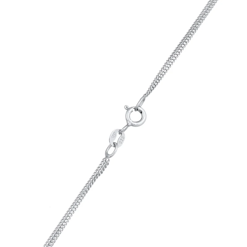 Layer-Halskette Plättchen | Mit Kristallen von Swarovski® (Weiß)